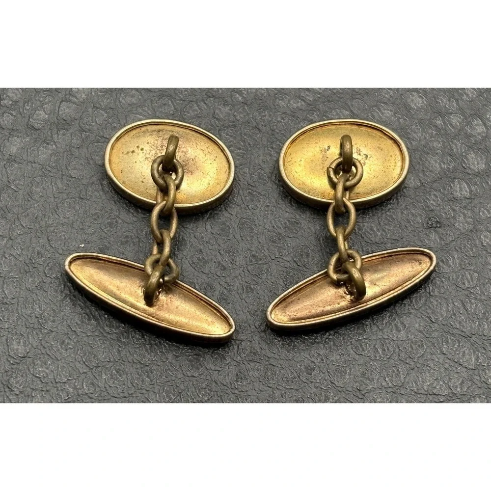 Vintage Victorian Red Green Tartan Cufflinks Gold Filled Cufflinks Men's Formal